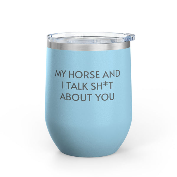 Wine Tumbler, 12oz - Horse And I Talk - Pastels