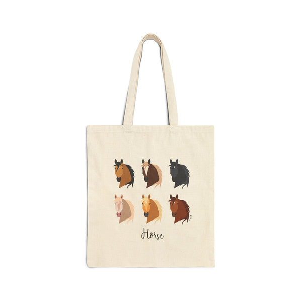 Cotton Canvas Tote Bag - Six Horses