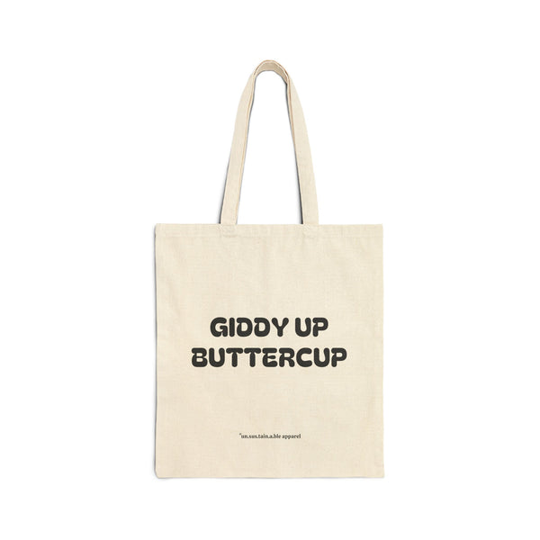 Cotton Canvas Tote Bag - Giddy Up Buttercup