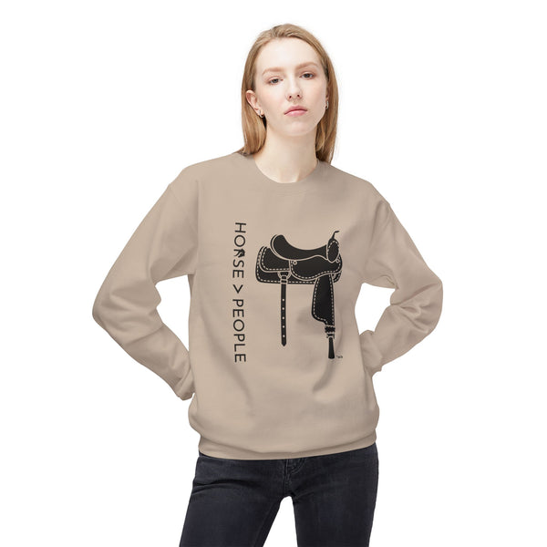 Unisex Midweight Softstyle Fleece Crewneck Sweatshirt - Horses > People - Western