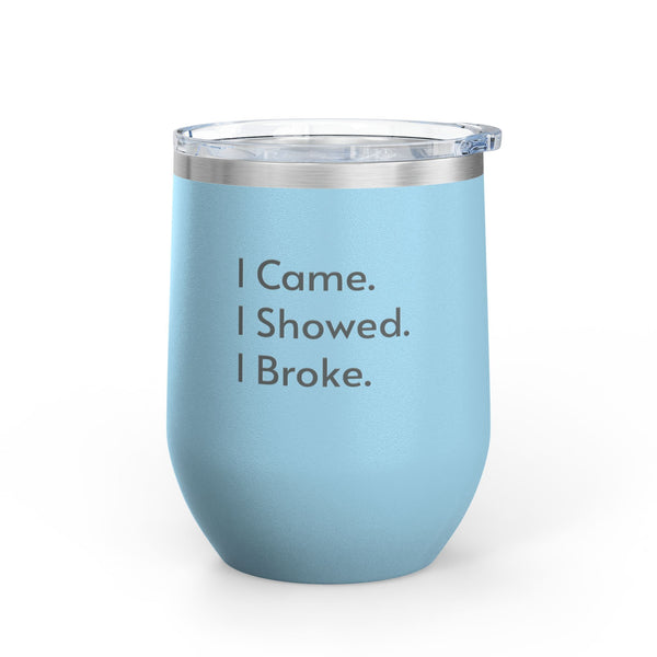 Wine Tumbler, 12oz - Showed/Broke - Pastels