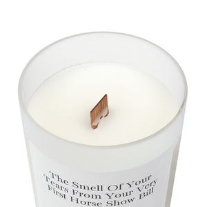 Frosted Glass Candle, 11oz - First Horse Show Bill