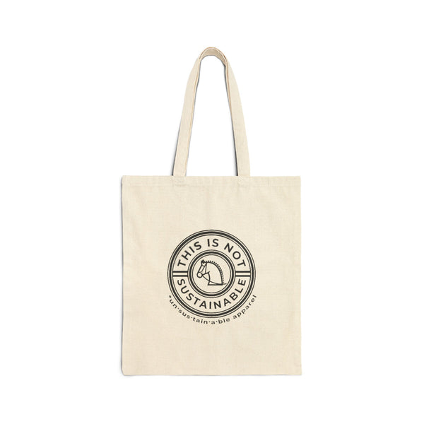 Cotton Canvas Tote Bag - This Is Not Sustainable Logo - Printed On Both Sides