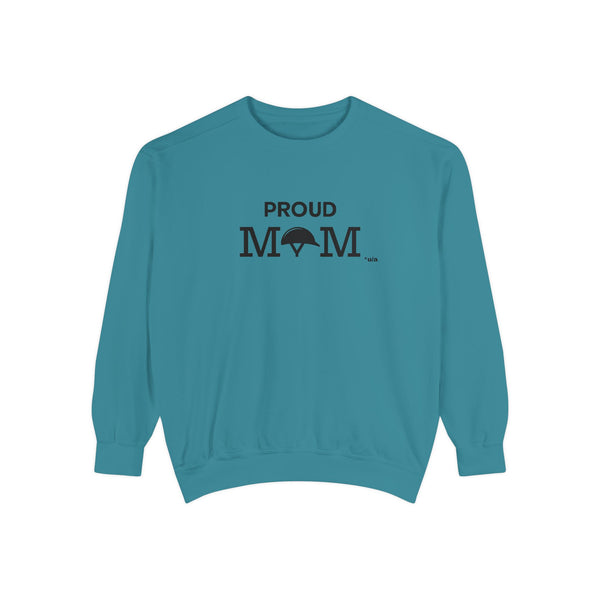 Premium Unisex Garment-Dyed Sweatshirt - Proud Mom - Helmet