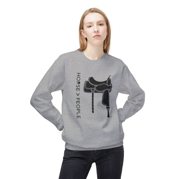 Unisex Midweight Softstyle Fleece Crewneck Sweatshirt - Horses > People - Western