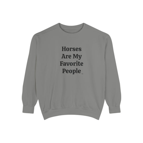 Unisex Garment-Dyed Sweatshirt - Horses/Favorite