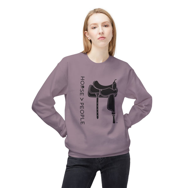 Unisex Midweight Softstyle Fleece Crewneck Sweatshirt - Horses > People - Western