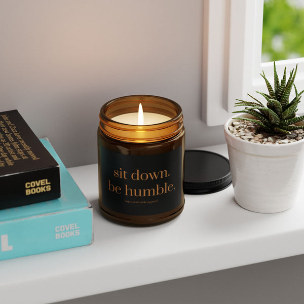 Scented Soy Candle ( Amber Jar) - 9 0z. - Sit Down