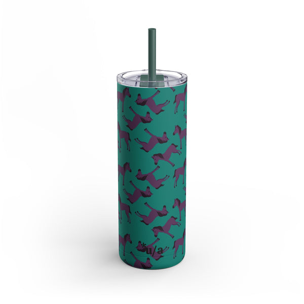 Maars Maker Skinny Matte Tumbler, 20oz - Purple Ponies