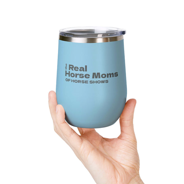 Wine Tumbler, 12oz - Real Horse Moms - Pastels