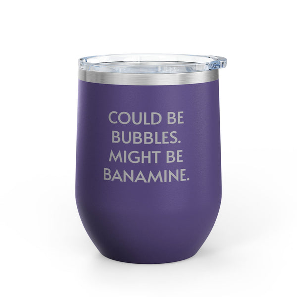 Wine Tumbler, 12oz - Bubbles/Banamine