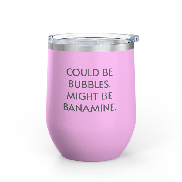 Wine Tumbler, 12oz - Bubbles/Banamine - Pastels