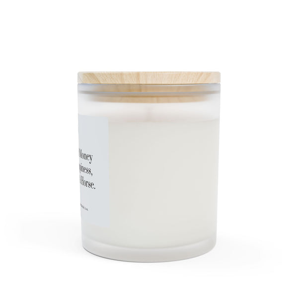 Frosted Glass Candle, 11oz - Money Can't Buy Happiness