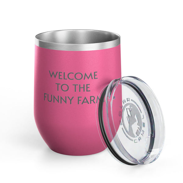 Wine Tumbler, 12oz - Funny Farm - Pastels