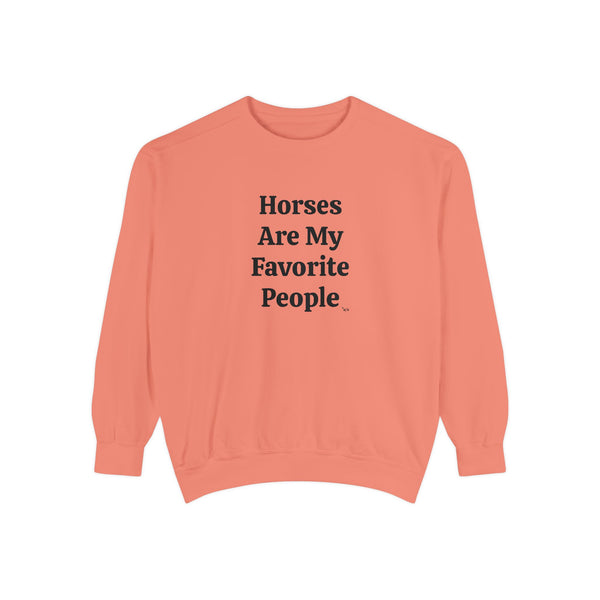 Unisex Garment-Dyed Sweatshirt - Horses/Favorite