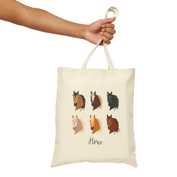 Cotton Canvas Tote Bag - Six Horses