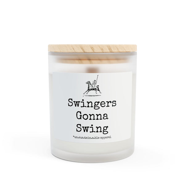 Frosted Glass Candle, 11oz - Swingers Gonna Swing