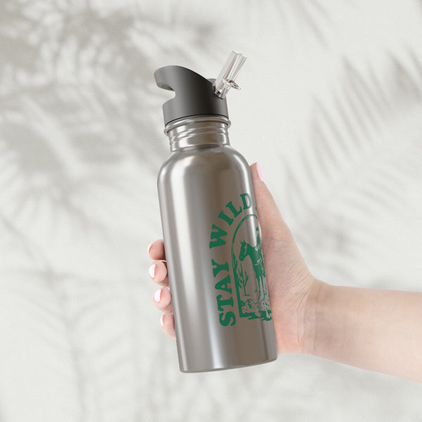 Stainless Steel Water Bottle With Straw, 20oz - Stay Wild & Free