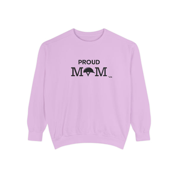 Premium Unisex Garment-Dyed Sweatshirt - Proud Mom - Helmet