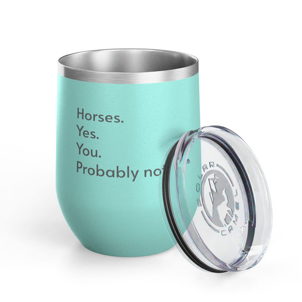 Wine Tumbler, 12oz - Horses. Yes. - Pastels