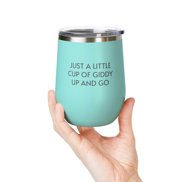 Wine Tumbler, 12oz - Giddy Up - Pastels