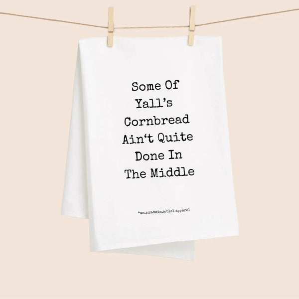 White Flour Sack Tea Towel - Cornbread