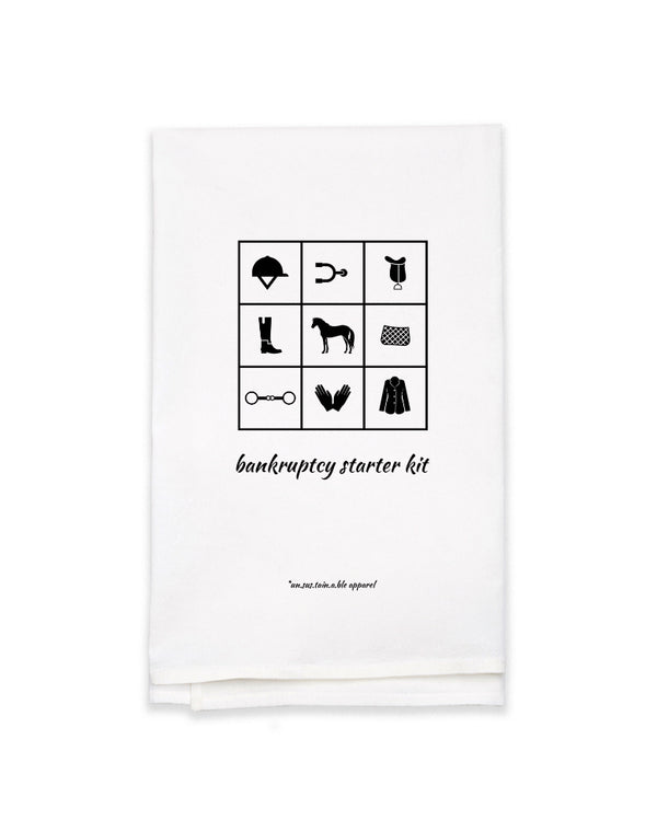 White Flour Sack Tea Towel - Bankruptcy Starter Kit