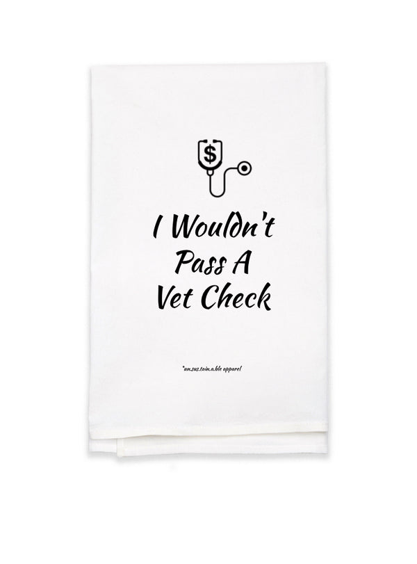 White Flour Sack Tea Towel - Vet Check