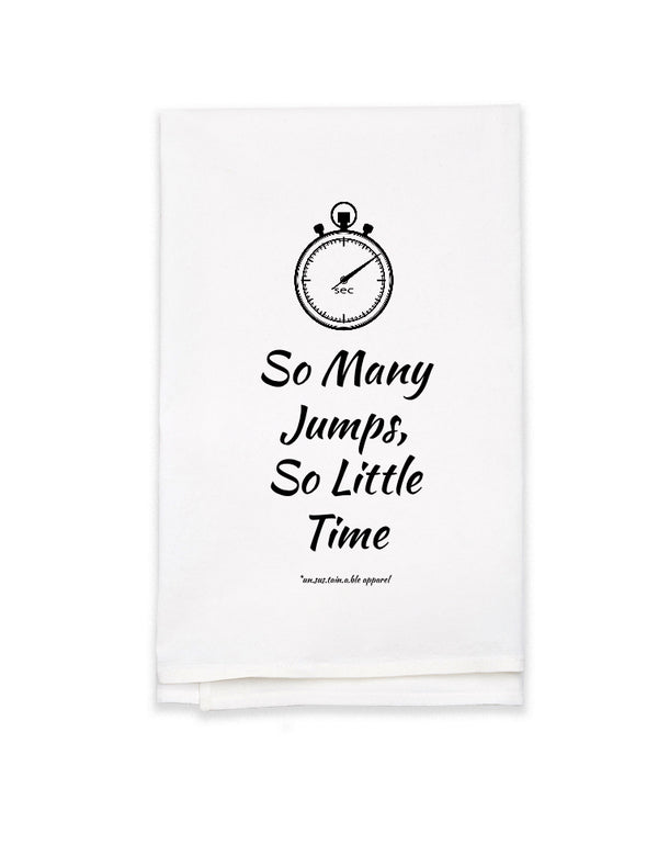 White Flour Sack Tea Towel - So Many Jumps
