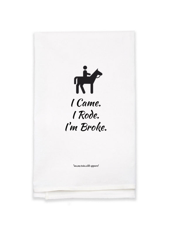 White Flour Sack Tea Towel - Came. Rode.