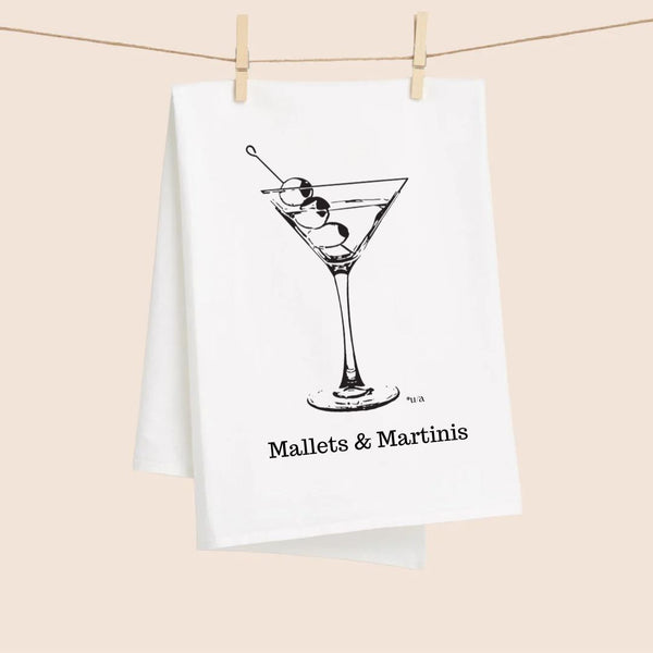 White Flour Sack Tea Towel - Mallets & Martinis