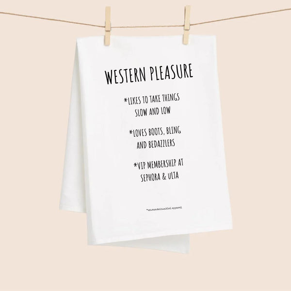 White Flour Sack Tea Towel - Western Pleasure