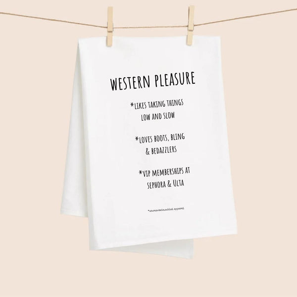 White Flour Sack Tea Towel - Western Pleasure