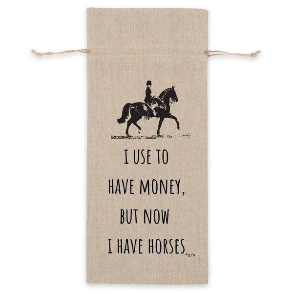 Linen Wine Bag - I Use To Have Money