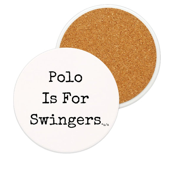 White Ceramic Coaster - Polo Is For Swingers