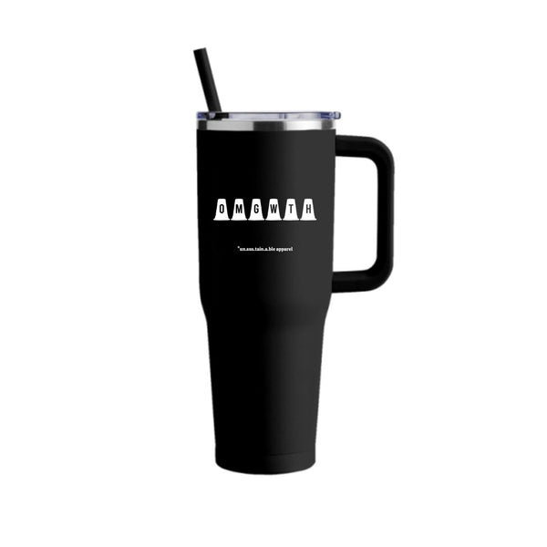 Insulated Travel Mug, 40oz - OMGWTH - Black