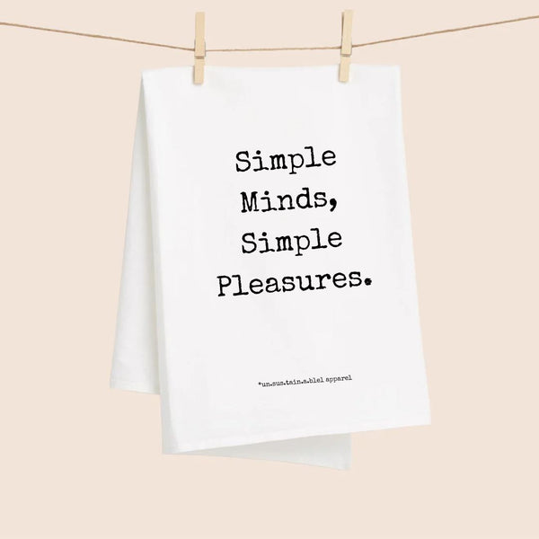 White Flour Sack Tea Towel - Simple Minds