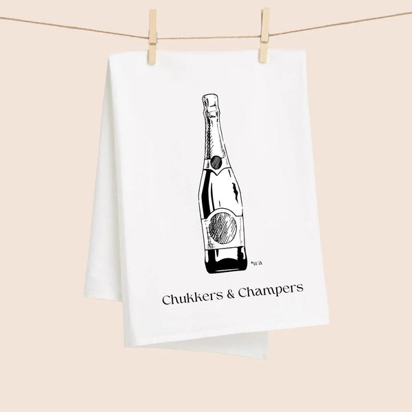 White Flour Sack Tea Towel - Chukkers & Champers